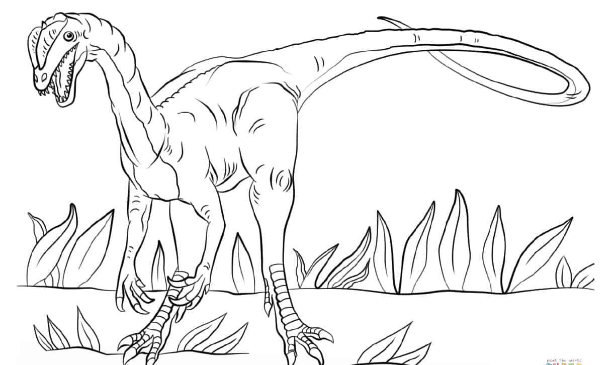 Jurassic Park Dilophosaurus coloring page | Free Printable Coloring Pages