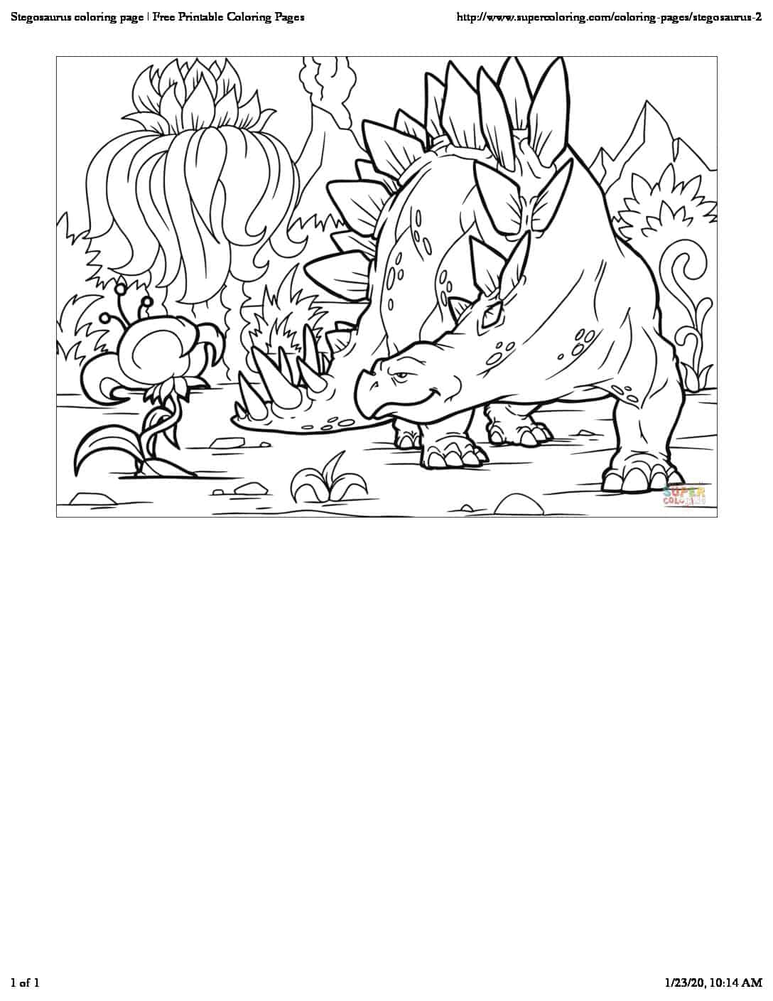 Stegosaurus coloring page | Free Printable Coloring Pages | Keep ...