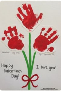 Valentine hand print Craft