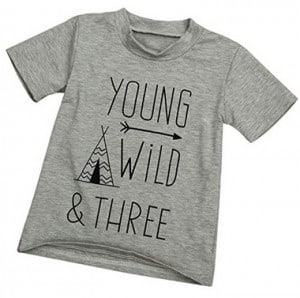 young wild and three tshirt