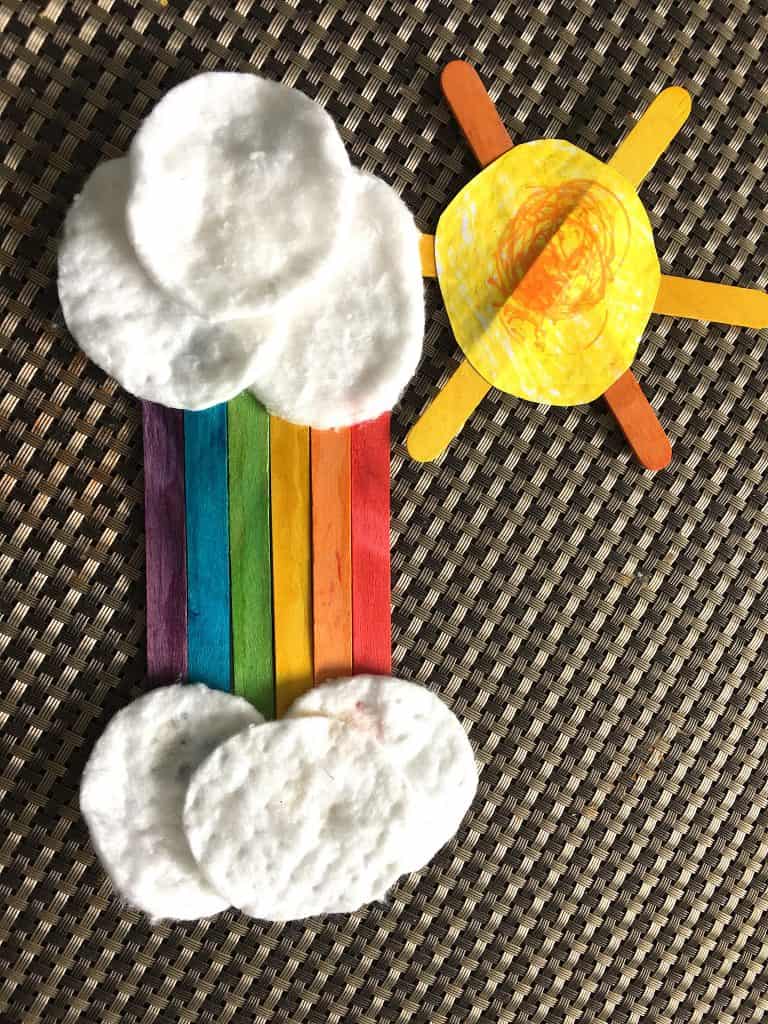 sun and rainbow popsicle stick craft