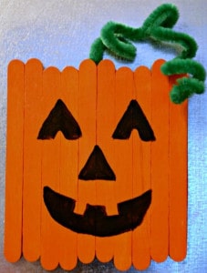 popsicle stick halloween pumpkins