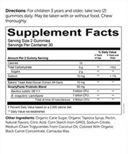 Olly probiotic nutritional facts