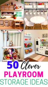 Mommy Experts Share 50 Playroom Ideas That Will Turn Your Child's Messy Play Space Into An Organized and Safe Play Haven For Kids. Small Playroom designs and, playroom storage ideas, too. Playroom Organization is key!