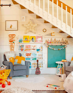 This amazing playroom bookshelf or toy shelf look is amazing! Perfect storage for the kids. Mommy Experts Share 50 Playroom Storage Ideas That Will Turn Your Child's Messy Play Space Into An Organized and Safe Play Haven For Kids. Small Playrooms Too.