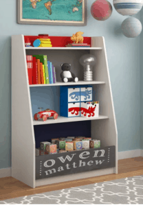 This amazing playroom bookshelf or toy shelf includes a chalkboard for personalization! Perfect storage for the kids. Mommy Experts Share 50 Playroom Storage Ideas That Will Turn Your Child's Messy Play Space Into An Organized and Safe Play Haven For Kids. Small Playrooms Too.