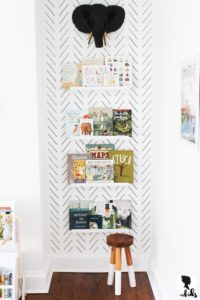 I love this storage idea for books. Check out 50 clever ideas for playroom storage here!