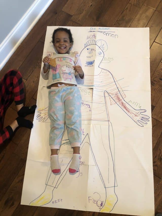 Cool Crafts Kids Will Love: Life-Sized Body Part Labeling