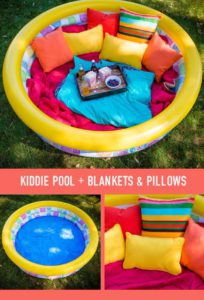 kid friendly backyard ideas on a budget, outdoor lounge for kids. outdoor theater