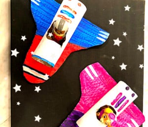 This super cool space crafts for kids is so fun! Solar system crafts, rocket crafts, galaxy crafts, you name it, nothing will beat this rocket activity! It can be included as space crafts for toddlers, space crafts for preschoolers, and space crafts for kids pf older ages.