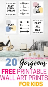 These Free Wall Art Printables are Simply Gorgeous and Super Useful for any playroom design, nursery, or kids room decor. Use for kids, playroom ideas, or nursery ideas.