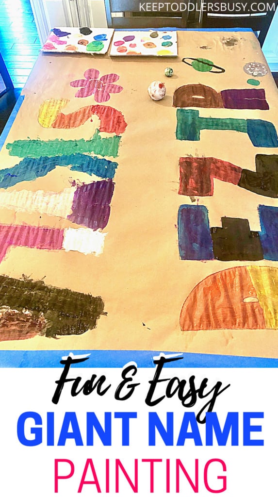 This Giant Name Preschool Activity Will Be An Absolutely Hit As A Fun Preschool Or Toddler Activity! Check Out The Fun And Then Set Up Your Tot's Paint Activity