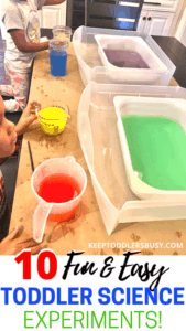 These Toddler Science Experiments will be ideal for preschoolers and toddlers and include dye toddler science experiments as well as more simple toddler science activities