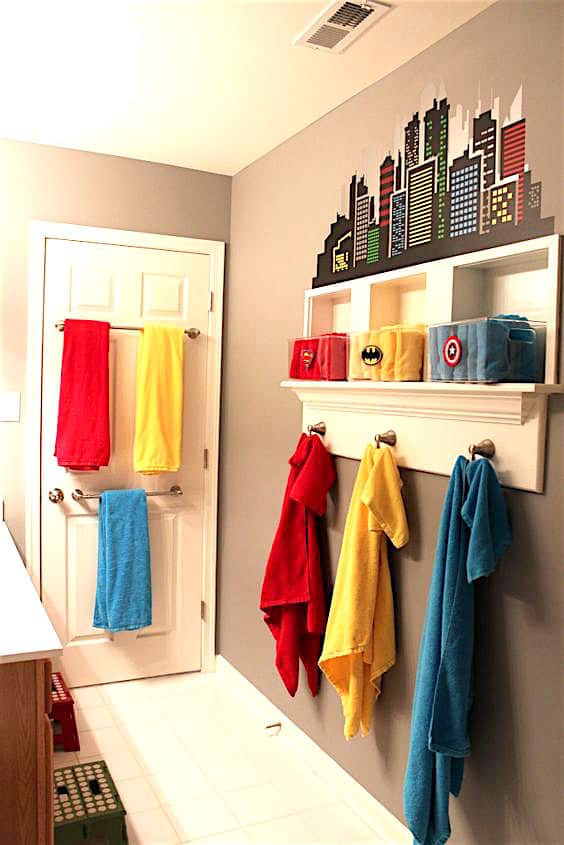 This Compilation of Amazing Kid's Bathroom Ideas Will Have You Wishing you Saw This Earlier! Bring Beautiful Organization To Your Kid's or Toddler's Bathroom! Kids bathroom decor ideas or shared bathrooms, boy's bathroom ideas, and girls bathroom ideas included