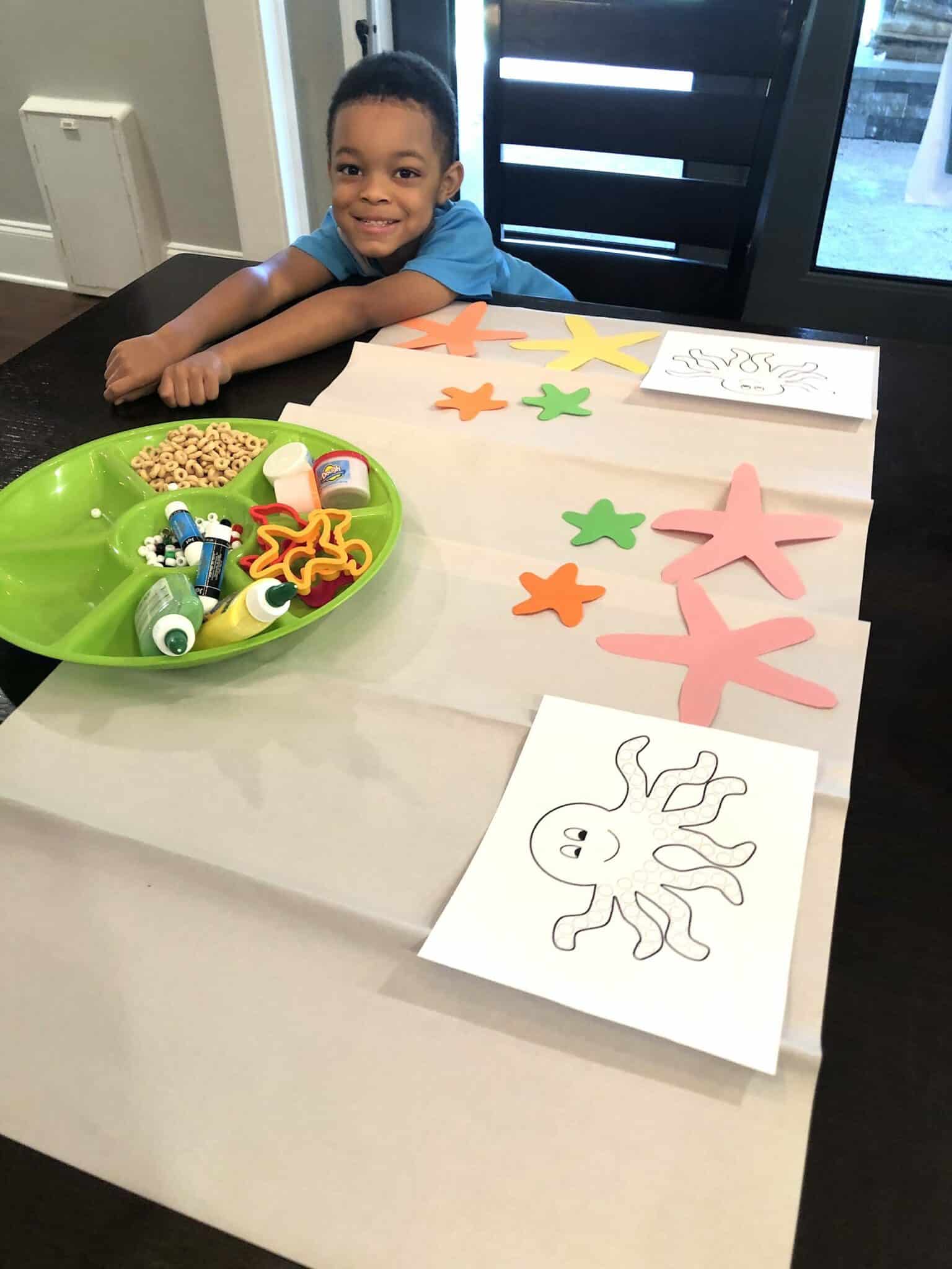 Painted Eggshell Starfish Craft - Happy Toddler Playtime