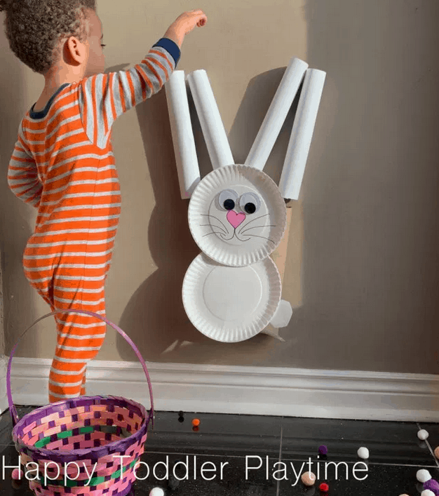 Paper Straw Easter Bunny Craft - Happy Toddler Playtime