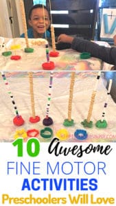 Check Out An Awesome Compilation Of The Best Fine Motor Activities for Preschoolers. These Fine Motor Skill Activities Shared By Great Mommies Are Great For Toddlers Too.