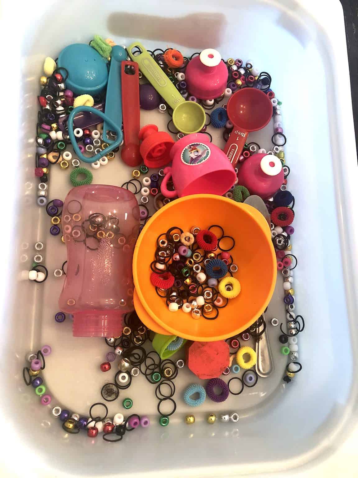 Easy Bead Sensory Activity for Toddlers