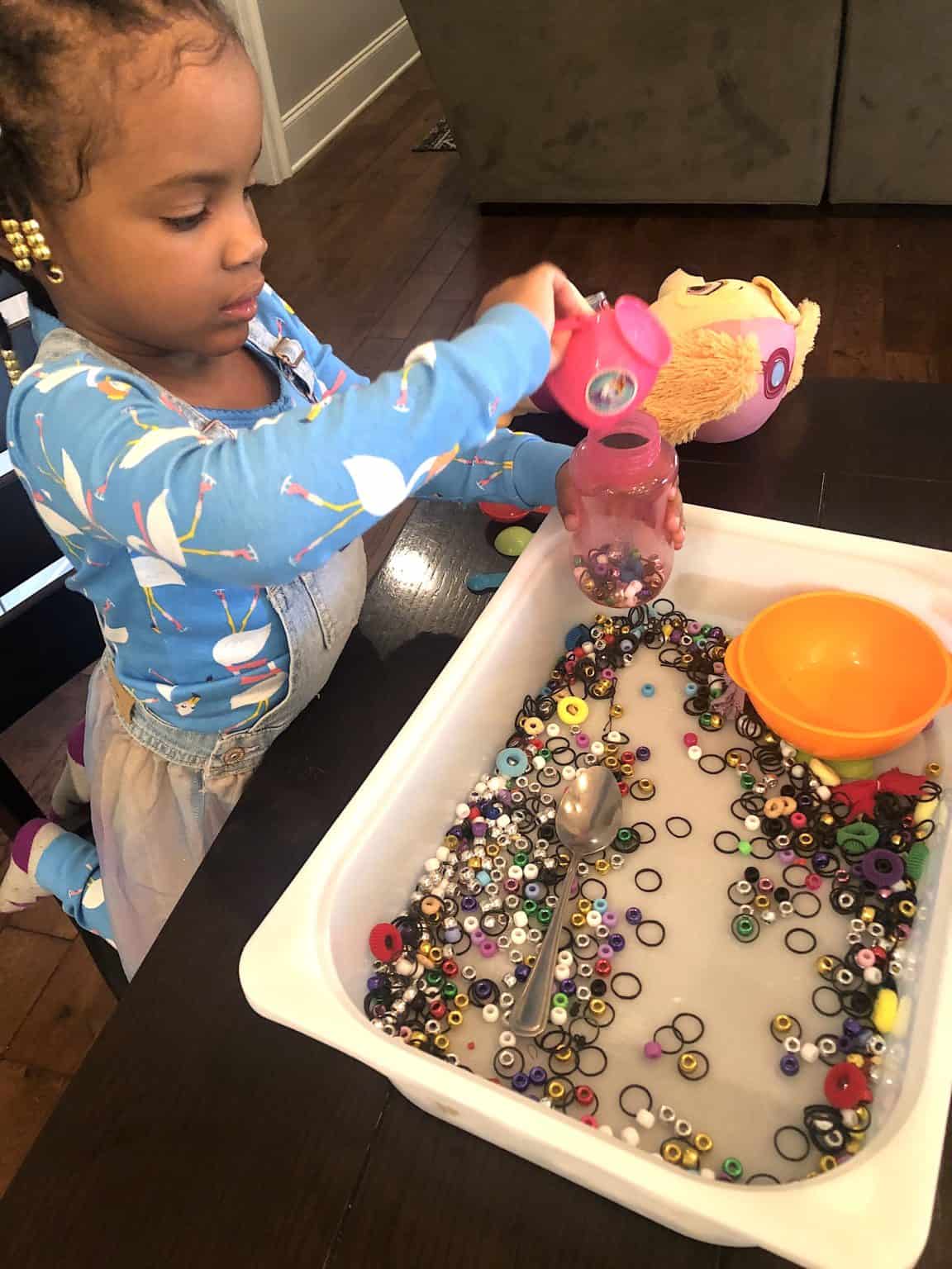 BeadSensorybinfortoddlerspreschoolers Keep Toddlers Busy