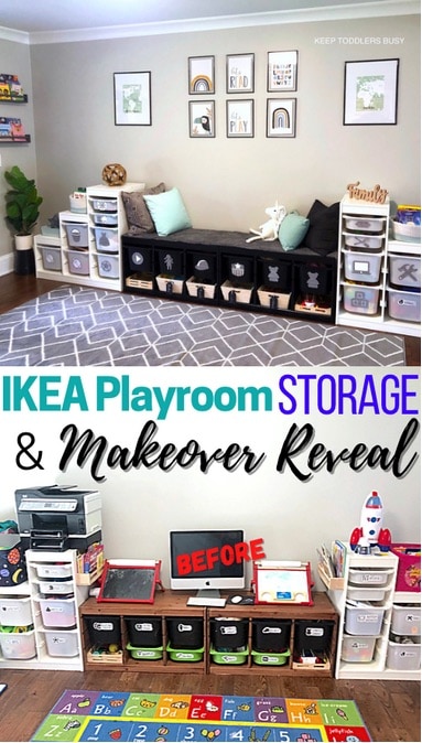 Our Ikea Playroom Storage Makeover Reveal, Ikea Storage Cabinets For Playroom