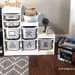 IKEA Playroom Storage Makeover Reveal book crate and labels