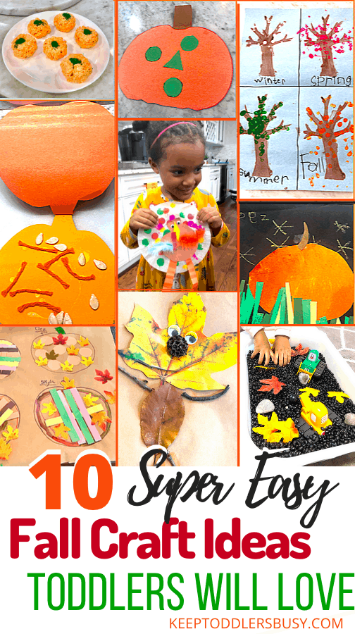 These Super Easy Fall Craft Ideas For Toddlers Will Make Autumn Enjoyable For The Entire Family! Make These Quick and Easy Fall Kids Crafts In Minutes with Supplies Found In The Home or Outside!