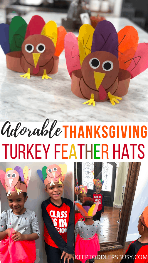 This Adorable Thanksgiving Turkey Craft Will Be A Hit With The Kids! This Cool Turkey Hat with Name Recognition Activity Inspires Just Plain Fun and Learning. Let Your Kids Wear Them on Thanksgiving!