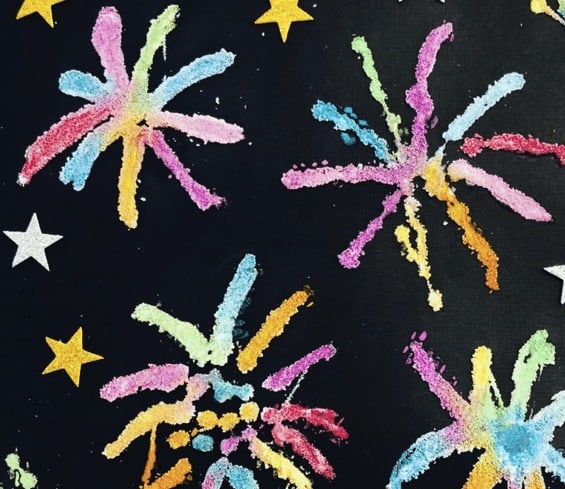 Firework Salt Painting