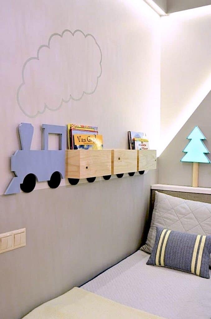 Kids Bedroom Wall Shelf, Personalised Nursery Childrens 