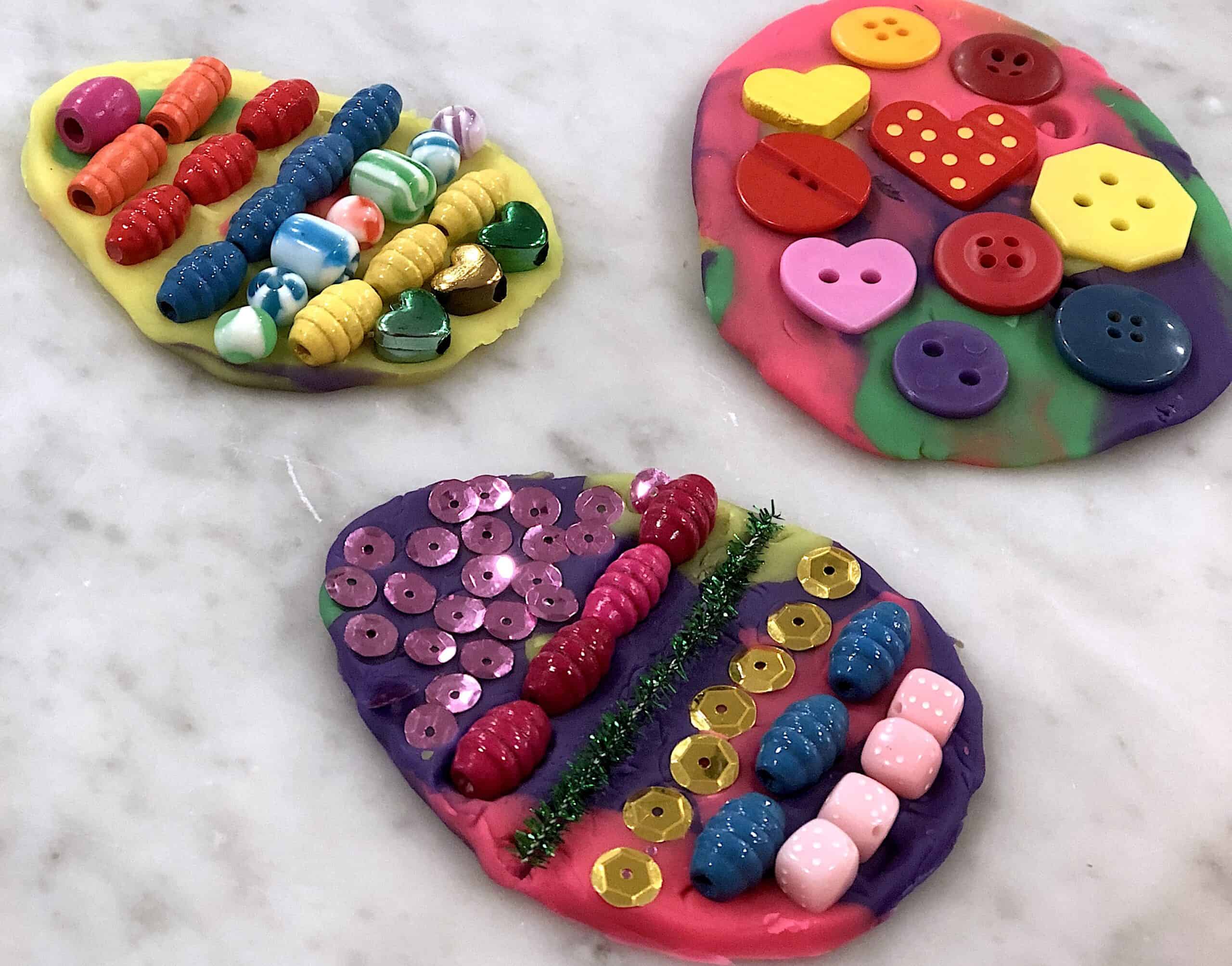 Easy Easter Crafts For Preschoolers: Play Dough Eggs