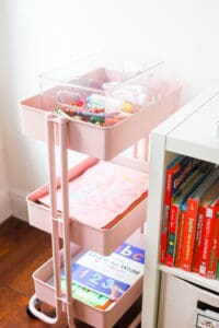 girls-playroom-art-craft-supply-pink-rolling-cart-