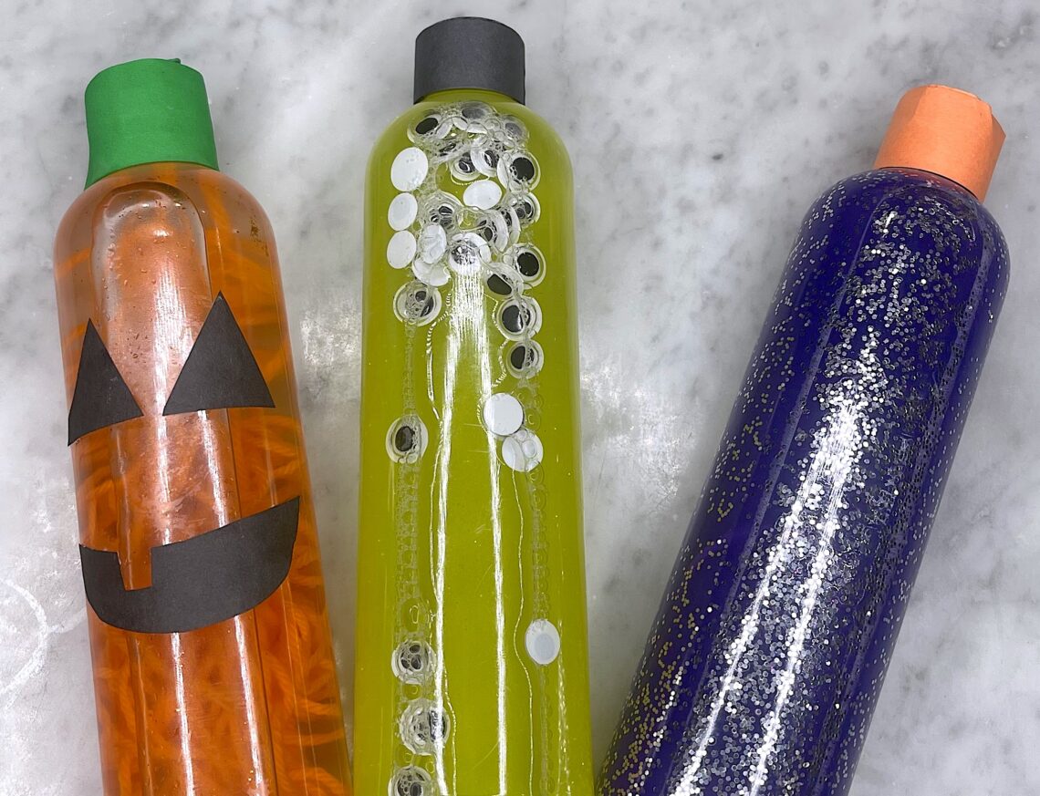 Three Fun and Easy Halloween Sensory Bottles For Kids